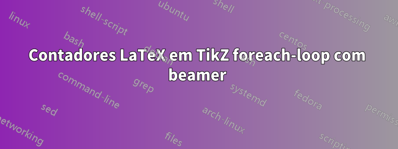 Contadores LaTeX em TikZ foreach-loop com beamer