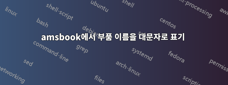 amsbook에서 부품 이름을 대문자로 표기