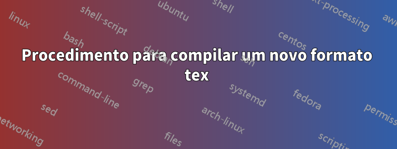Procedimento para compilar um novo formato tex