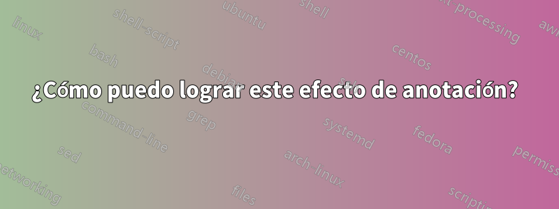¿Cómo puedo lograr este efecto de anotación? 