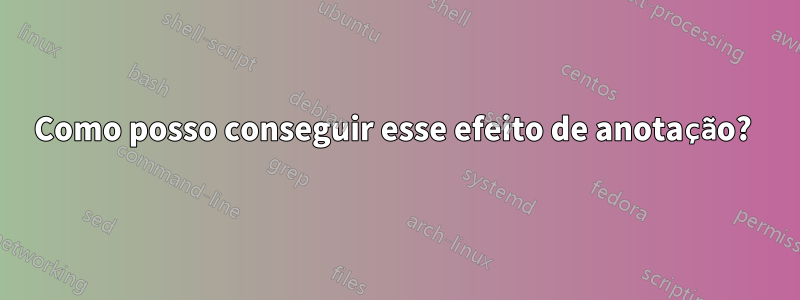 Como posso conseguir esse efeito de anotação? 