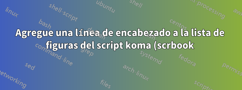 Agregue una línea de encabezado a la lista de figuras del script koma (scrbook) y cambie el interlineado