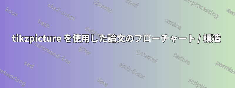 tikzpicture を使用した論文のフローチャート / 構造