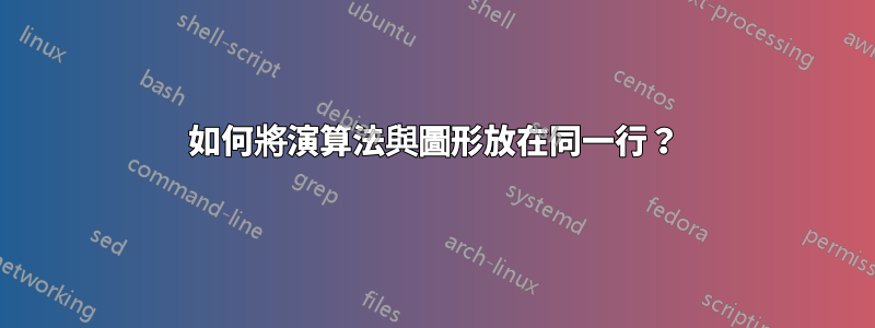 如何將演算法與圖形放在同一行？