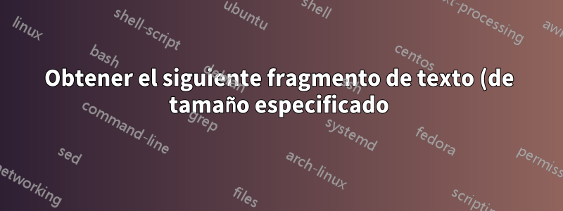 Obtener el siguiente fragmento de texto (de tamaño especificado) contenido en una macro