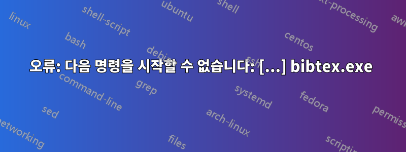 오류: 다음 명령을 시작할 수 없습니다: [...] bibtex.exe