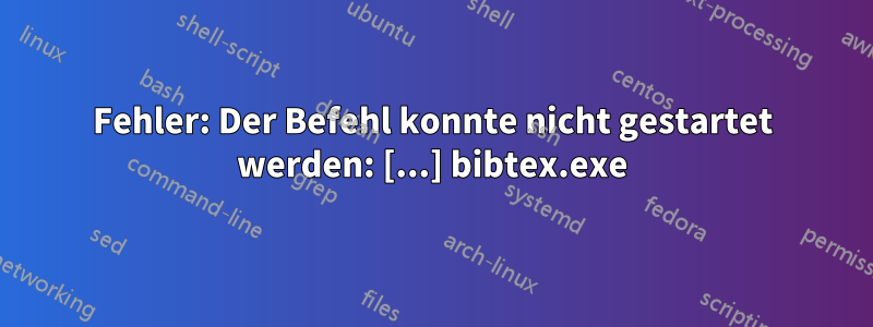 Fehler: Der Befehl konnte nicht gestartet werden: [...] bibtex.exe
