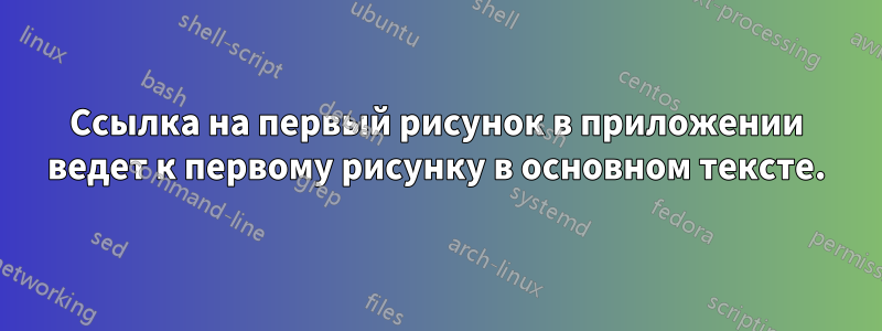 Ссылка на первый рисунок в приложении ведет к первому рисунку в основном тексте.