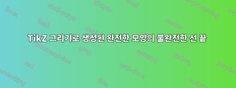 TikZ 그리기로 생성된 완전한 모양의 불완전한 선 끝