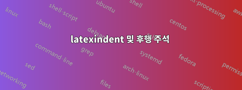 latexindent 및 후행 주석