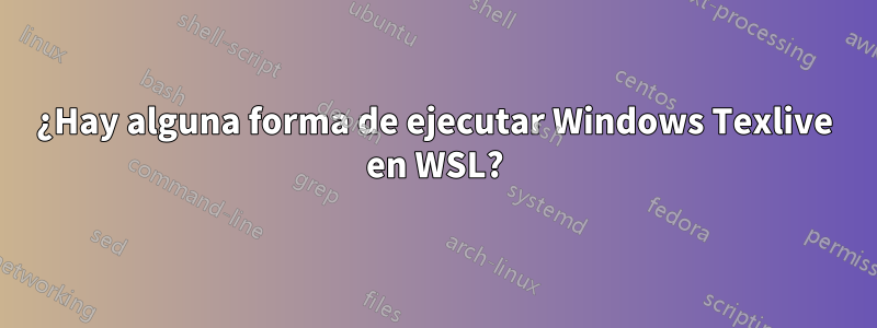 ¿Hay alguna forma de ejecutar Windows Texlive en WSL?