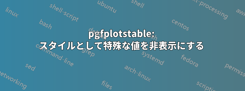pgfplotstable: スタイルとして特殊な値を非表示にする