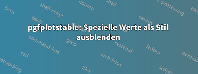 pgfplotstable: Spezielle Werte als Stil ausblenden