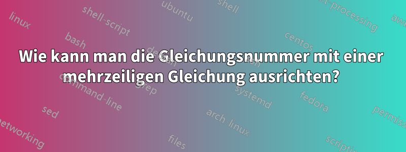Wie kann man die Gleichungsnummer mit einer mehrzeiligen Gleichung ausrichten?