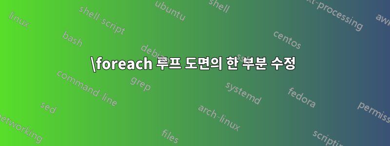 \foreach 루프 도면의 한 부분 수정