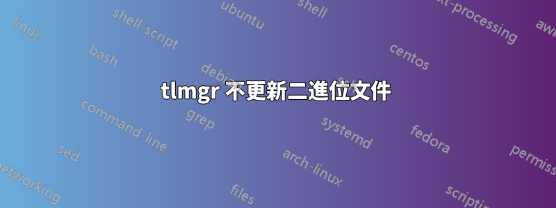 tlmgr 不更新二進位文件