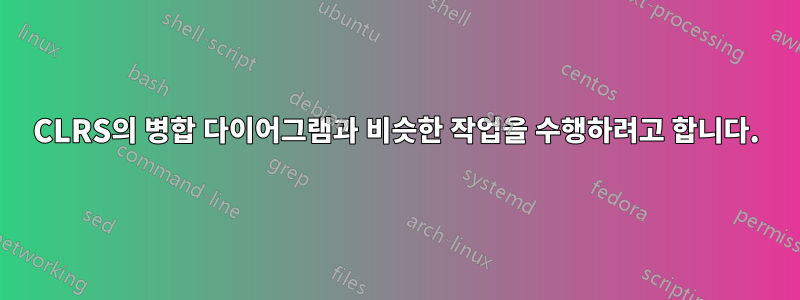 CLRS의 병합 다이어그램과 비슷한 작업을 수행하려고 합니다.