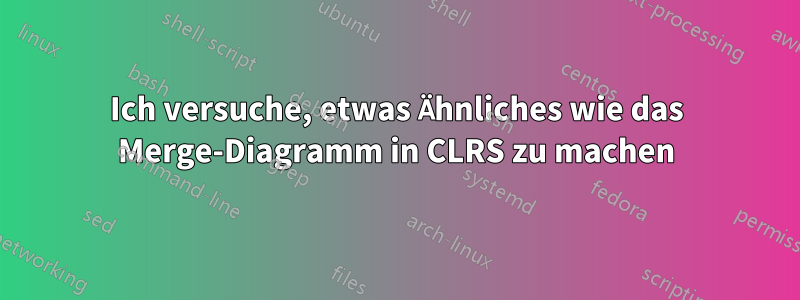 Ich versuche, etwas Ähnliches wie das Merge-Diagramm in CLRS zu machen