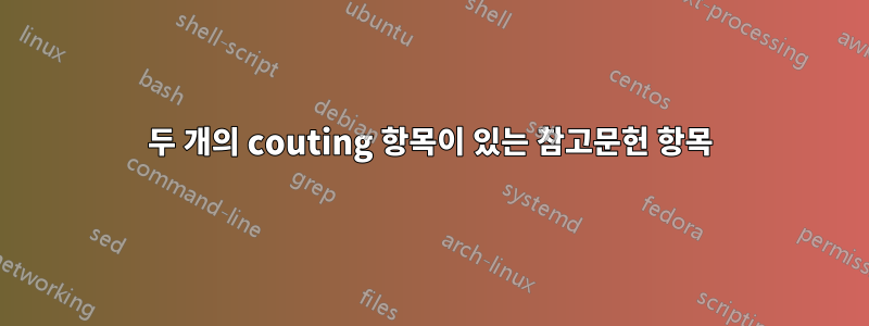 두 개의 couting 항목이 있는 참고문헌 항목