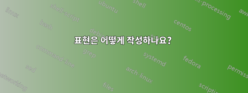 표현은 어떻게 작성하나요?