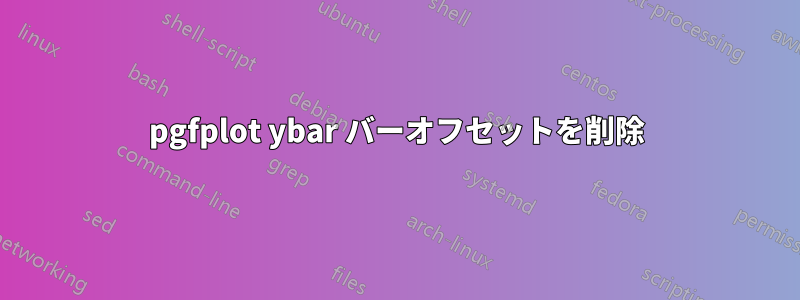 pgfplot ybar バーオフセットを削除