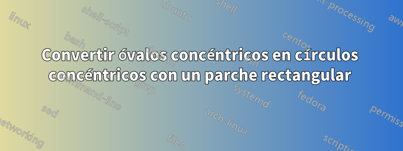 Convertir óvalos concéntricos en círculos concéntricos con un parche rectangular