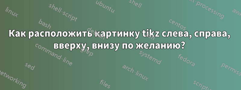 Как расположить картинку tikz слева, справа, вверху, внизу по желанию?