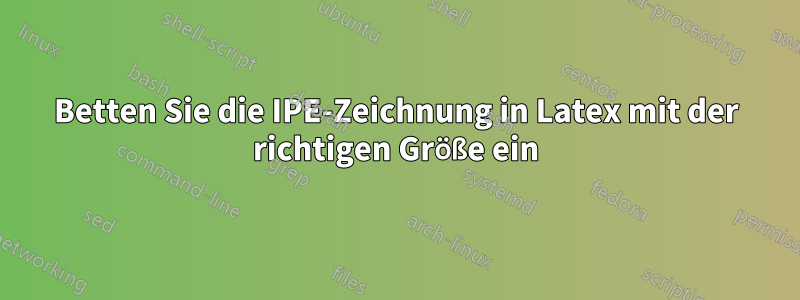 Betten Sie die IPE-Zeichnung in Latex mit der richtigen Größe ein