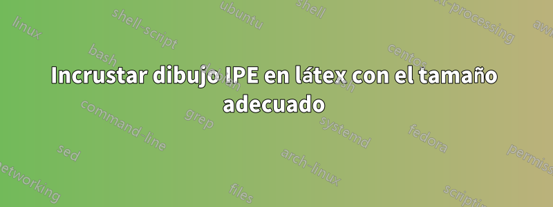 Incrustar dibujo IPE en látex con el tamaño adecuado