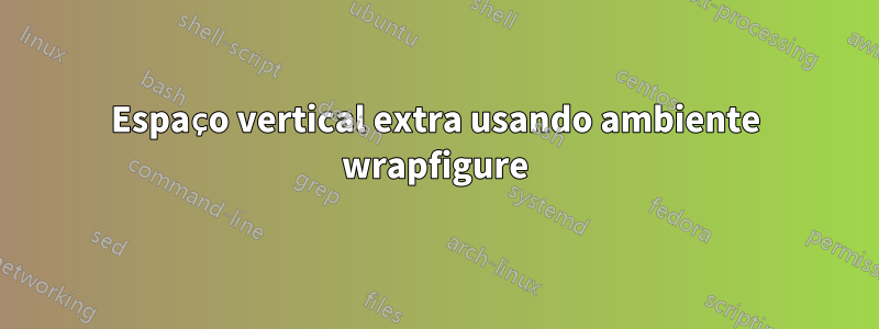 Espaço vertical extra usando ambiente wrapfigure