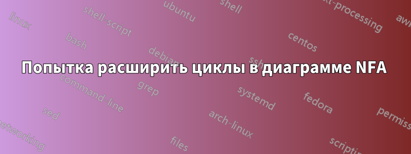 Попытка расширить циклы в диаграмме NFA