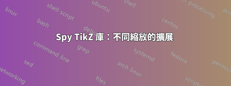 Spy TikZ 庫：不同縮放的擴展