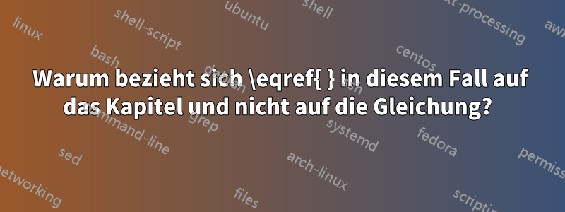 Warum bezieht sich \eqref{ } in diesem Fall auf das Kapitel und nicht auf die Gleichung? 