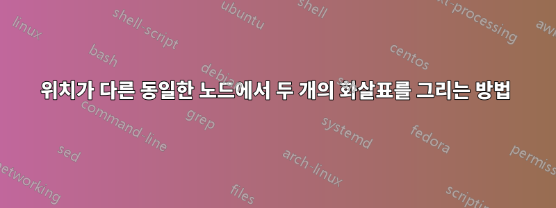 위치가 다른 동일한 노드에서 두 개의 화살표를 그리는 방법