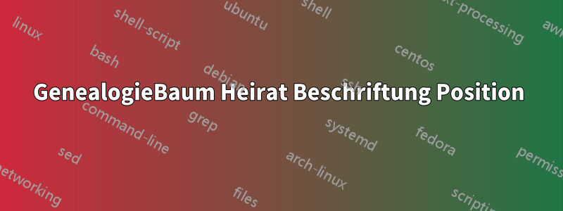 GenealogieBaum Heirat Beschriftung Position