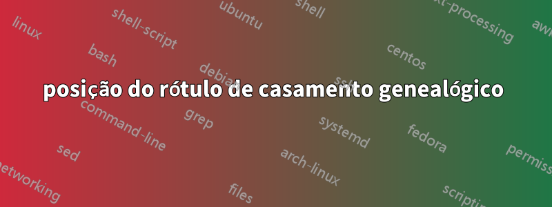 posição do rótulo de casamento genealógico