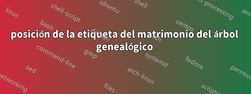 posición de la etiqueta del matrimonio del árbol genealógico