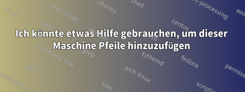 Ich könnte etwas Hilfe gebrauchen, um dieser Maschine Pfeile hinzuzufügen