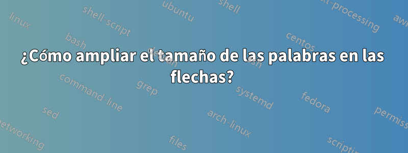 ¿Cómo ampliar el tamaño de las palabras en las flechas?