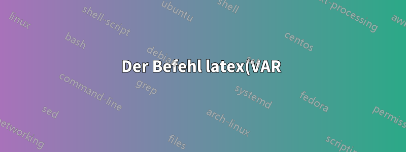 Der Befehl latex(VAR) konvertiert andere verknüpfte Zeichenfolgen in den Mathemodus, wenn Latex sie anzeigt