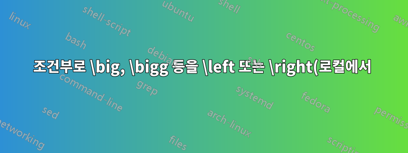 조건부로 \big, \bigg 등을 \left 또는 \right(로컬에서)로 재정의합니다.