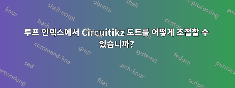 루프 인덱스에서 Circuitikz 도트를 어떻게 조절할 수 있습니까?