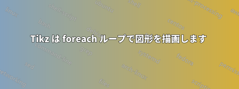 Tikz は foreach ループで図形を描画します