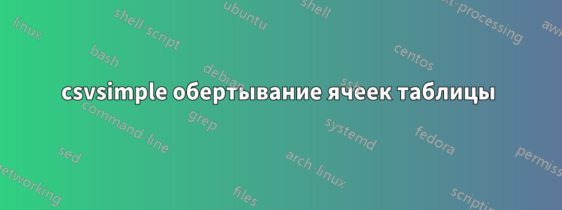 csvsimple обертывание ячеек таблицы