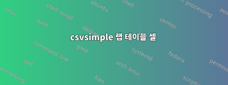 csvsimple 랩 테이블 셀