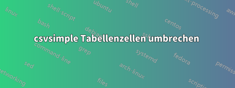csvsimple Tabellenzellen umbrechen