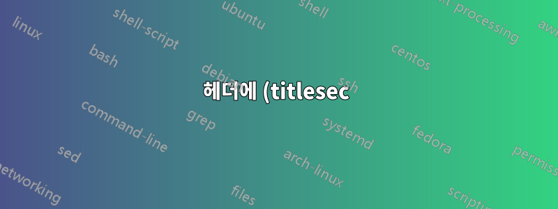 헤더에 (titlesec) 부분의 짧은 제목을 표시하려면 어떻게 해야 합니까?