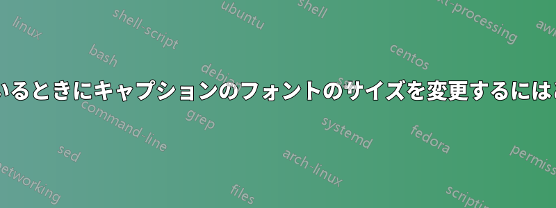 ハング形式を使用しているときにキャプションのフォントのサイズを変更するにはどうすればよいですか?