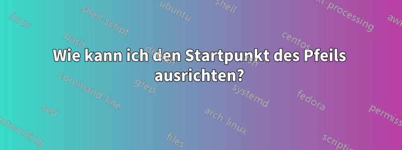 Wie kann ich den Startpunkt des Pfeils ausrichten?