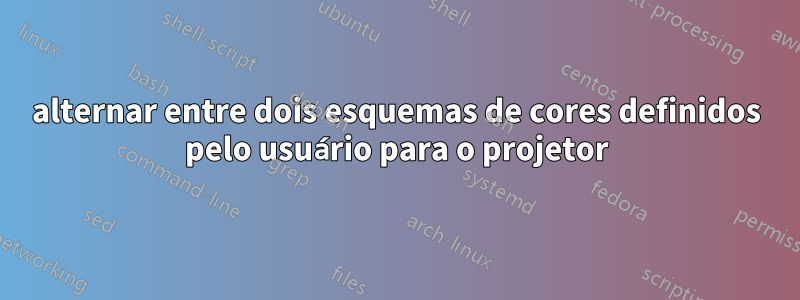 alternar entre dois esquemas de cores definidos pelo usuário para o projetor